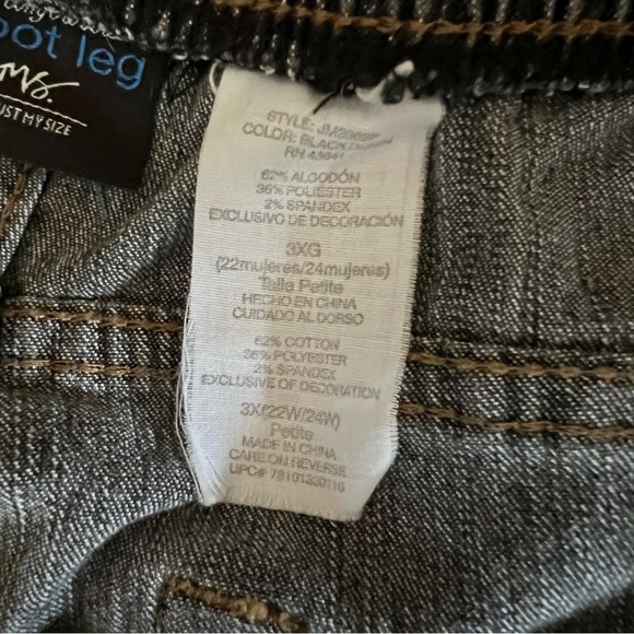 JMS Washed Black Boot Leg Jeans - Picture 6 of 11